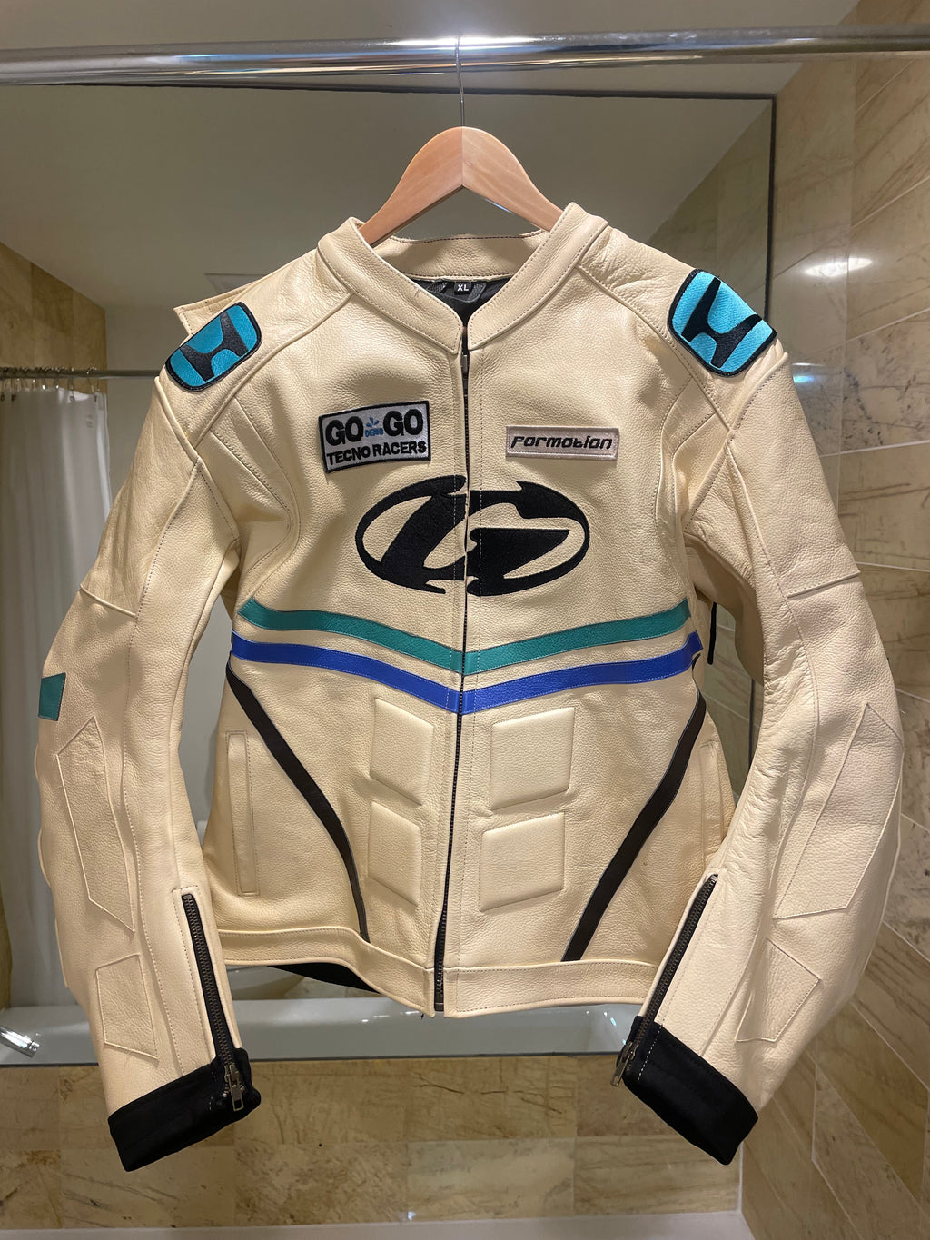 BLONDE MOTORCYCLE JACKET